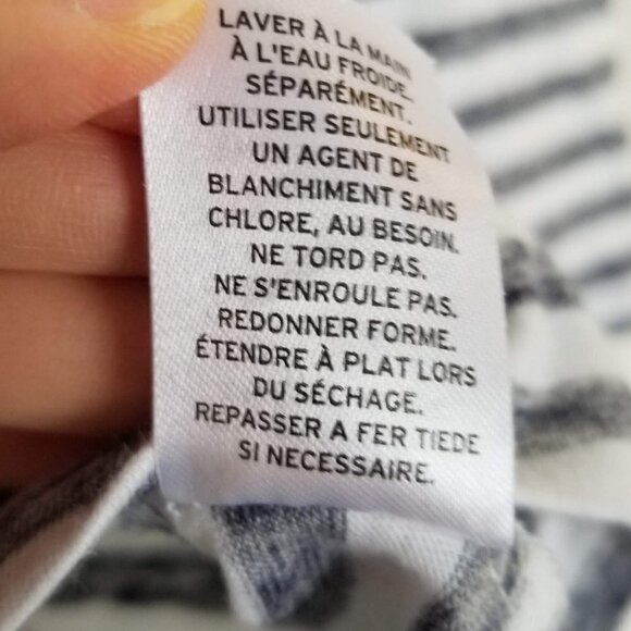 Nordstrom Signature Stripe Tee Heathered Gray XS - Picture 13 of 15